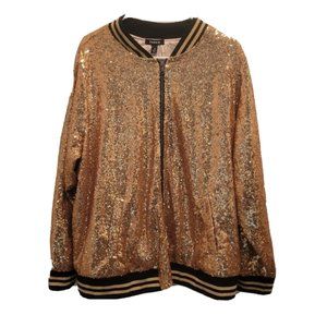 Torrid Gold Sequined Bomber Jacket New Without Tags